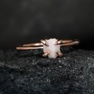 Natural White Color Rough Diamond 14K Rose Gold Plated Anniversary Ring For Her