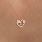Designed Heart Dolphin Necklace 14K Gold Plated Birthday Gift Necklace For Her