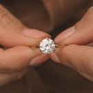 2 Ct Round Cut Simulated Diamond Ring 14K Gold Plated Anniversary Ring For Women
