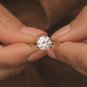 2 Ct Round Cut Simulated Diamond Ring 14K Gold Plated Anniversary Ring For Women