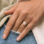 2 Ct Round Cut Simulated Diamond Ring 14K Gold Plated Anniversary Ring For Women