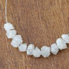 Natural White Raw Uncut Rough Diamond Drilled Hole Bead Diamond Use For Necklace
