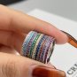 Round Cut Simulated Diamond Ring Full Eternity Band Stackable Ring Gift For Her