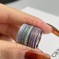 Round Cut Simulated Diamond Ring Full Eternity Band Stackable Ring Gift For Her