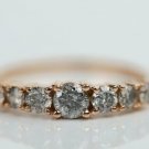Natural Grey Round Cut Diamond Ring 14K Gold Wedding Band Ring Gift For Women