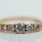 Natural Grey Round Cut Diamond Ring 14K Gold Wedding Band Ring Gift For Women