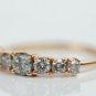 Natural Grey Round Cut Diamond Ring 14K Gold Wedding Band Ring Gift For Women