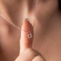 Round Cut Simulated Padlock Necklace Love Lock Necklace Promise Gift For Her