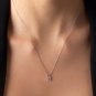 Round Cut Simulated Padlock Necklace Love Lock Necklace Promise Gift For Her