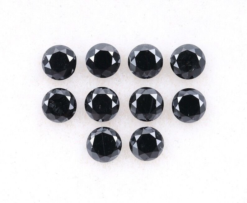 0.38Ct Black Round Cut Diamond Natural Loose Earth Mined Diamond For Making Ring