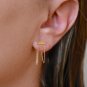 Sterling Silver Double Chain Bar Stud Earrings Drop Chain Wedding Gift Earrings