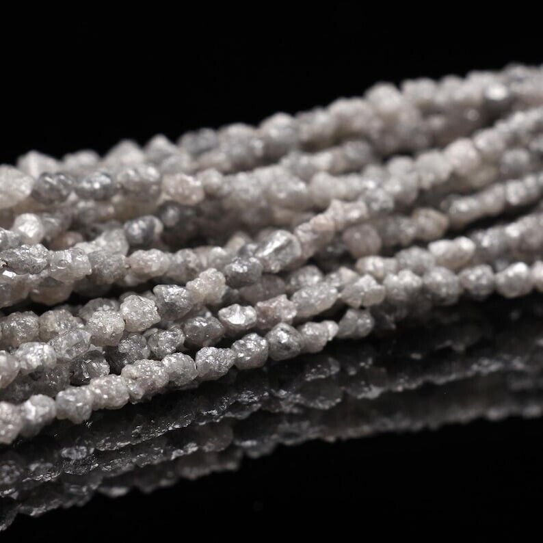 Natural White & Grey Raw Diamond Loose Uncut Shape Bead Diamond Use For Necklace