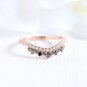 Black & White Round Cut Simulated Band Ring Curved Proposal Gift Ring For Women