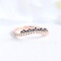 Black & White Round Cut Simulated Band Ring Curved Proposal Gift Ring For Women