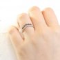 Black & White Round Cut Simulated Band Ring Curved Proposal Gift Ring For Women