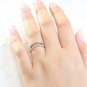 Black & White Round Cut Simulated Band Ring Curved Proposal Gift Ring For Women