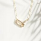 0.22Ct Round Simulated Diamond Necklace Interlocking Pendant Necklace For Women