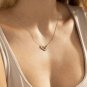 0.22Ct Round Simulated Diamond Necklace Interlocking Pendant Necklace For Women