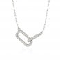 0.22Ct Round Simulated Diamond Necklace Interlocking Pendant Necklace For Women