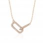 0.22Ct Round Simulated Diamond Necklace Interlocking Pendant Necklace For Women