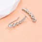 Round Cut Simulated Needle Earring Sterling Silver Ear Climber Earring For Women