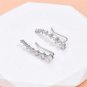 Round Cut Simulated Needle Earring Sterling Silver Ear Climber Earring For Women