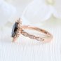 0.70Ct Black Marquise Cut Simulated Ring Unique Anniversary Gift Ring For Women