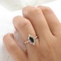 0.70Ct Black Marquise Cut Simulated Ring Unique Anniversary Gift Ring For Women