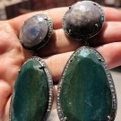 Antique Gemstone Earring 925 Sterling Silver Vintage Unique Jewellery Collection