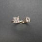 0.90Ct Open Duo Dainty Ring Simulated Diamond Minimalist Engagement Ring For Her