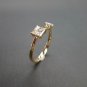 0.90Ct Open Duo Dainty Ring Simulated Diamond Minimalist Engagement Ring For Her