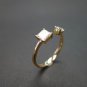 0.90Ct Open Duo Dainty Ring Simulated Diamond Minimalist Engagement Ring For Her