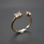 0.90Ct Open Duo Dainty Ring Simulated Diamond Minimalist Engagement Ring For Her