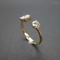 0.90Ct Open Duo Dainty Ring Simulated Diamond Minimalist Engagement Ring For Her
