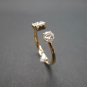 0.90Ct Open Duo Dainty Ring Simulated Diamond Minimalist Engagement Ring For Her