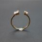 0.90Ct Open Duo Dainty Ring Simulated Diamond Minimalist Engagement Ring For Her