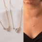 0.26Ct Classic Trio Simulated Diamond 14k Gold Plated Wedding Necklace For Her