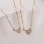 0.26Ct Classic Trio Simulated Diamond 14k Gold Plated Wedding Necklace For Her