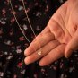 0.26Ct Classic Trio Simulated Diamond 14k Gold Plated Wedding Necklace For Her