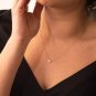 0.26Ct Classic Trio Simulated Diamond 14k Gold Plated Wedding Necklace For Her