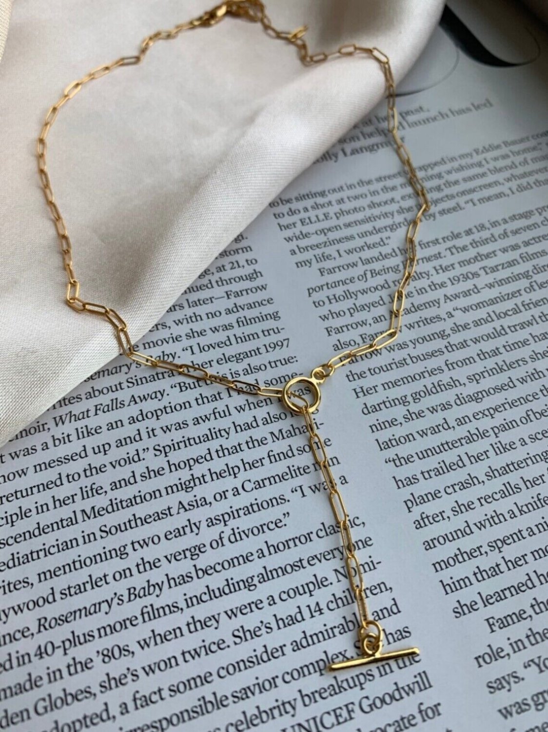 Dainty Chain Toggle Necklace Link Chain Layering Necklace Gift For Birthday