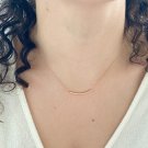 Dainty Curved Tube Necklace 14K Gold Plated Anniversary Gift Necklace For Women