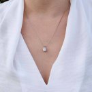 Oval Cut Simulated Diamond Pendant Beautiful Anniversary Gift Necklace For Women