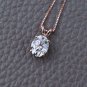 Oval Cut Simulated Diamond Pendant Beautiful Anniversary Gift Necklace For Women