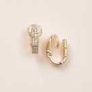 Round Cut Simulated Huggie Clip on Earrings Sterling Silver Earring Gift For Her