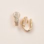 Round Cut Simulated Huggie Clip on Earrings Sterling Silver Earring Gift For Her