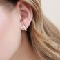 Round Cut Simulated Huggie Clip on Earrings Sterling Silver Earring Gift For Her