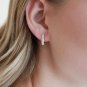 Round Cut Simulated Huggie Clip on Earrings Sterling Silver Earring Gift For Her