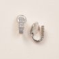 Round Cut Simulated Huggie Clip on Earrings Sterling Silver Earring Gift For Her