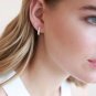 Round Cut Simulated Huggie Clip on Earrings Sterling Silver Earring Gift For Her